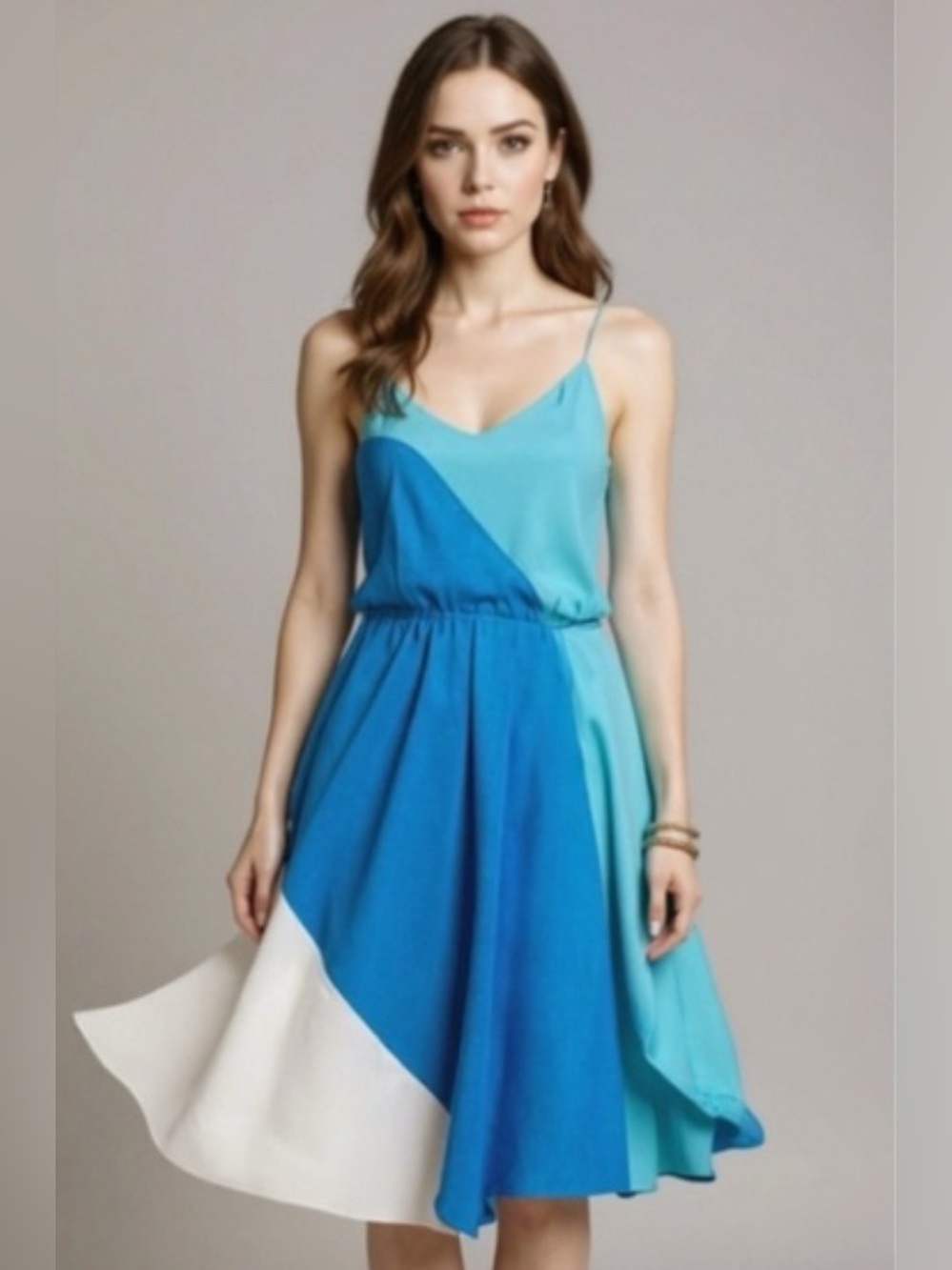 Yumi Kim Leon Color Block Silk Dress